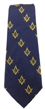 Masonic Navy Blue Tie with diagonal emblems